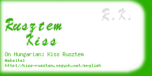 rusztem kiss business card